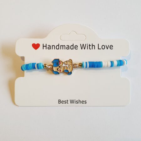 Armband blauw met hondje