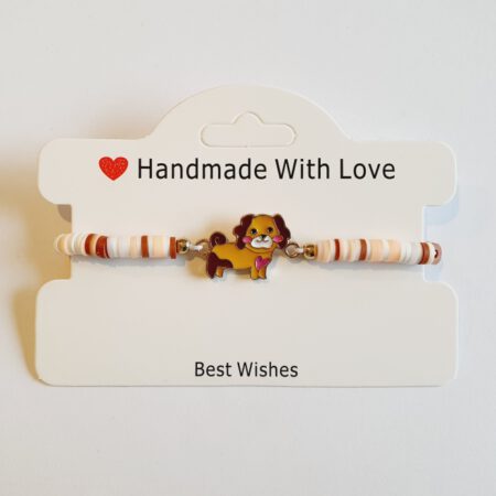 Armband bruin-beige met hondje
