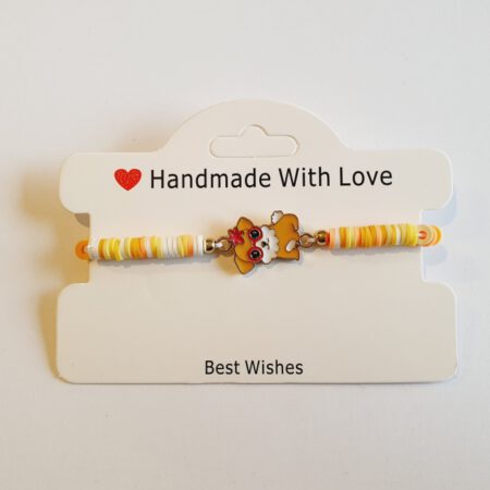 Armband geel met hondje