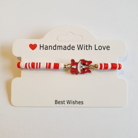 Armband rood met hondje