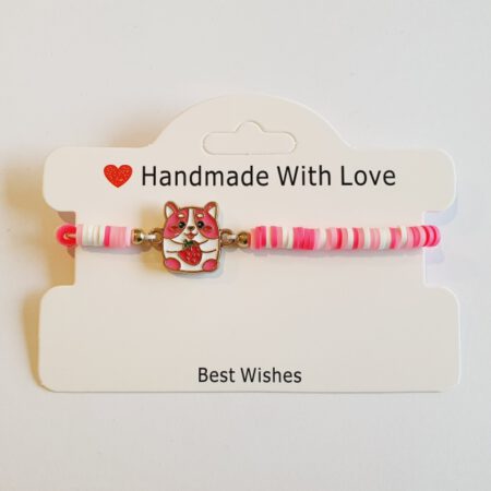 Armband roze met puppy
