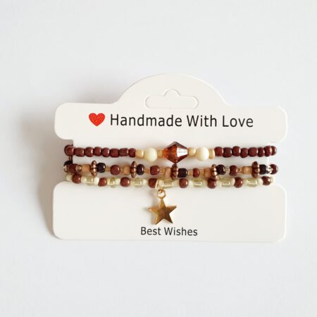 Armband set - bruin met sterretje