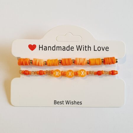 Armband set - oranje met X-kralen