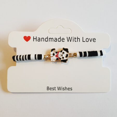 Armband zwart-wit met hondje